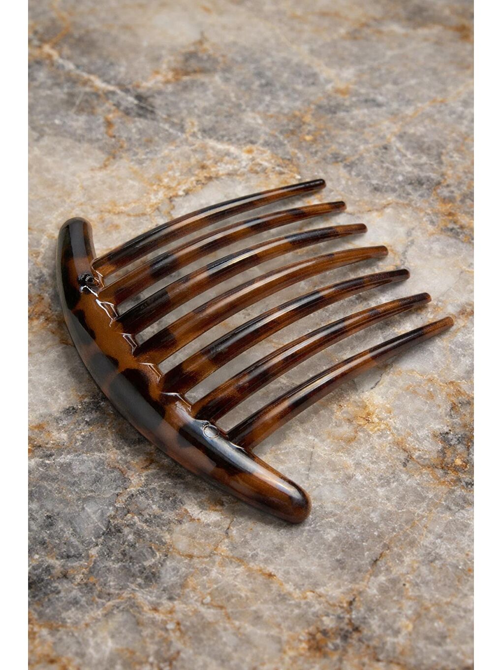 Kahverengi Kaplumbağa Sırtı Ay Tarak Topuz Tokası-2