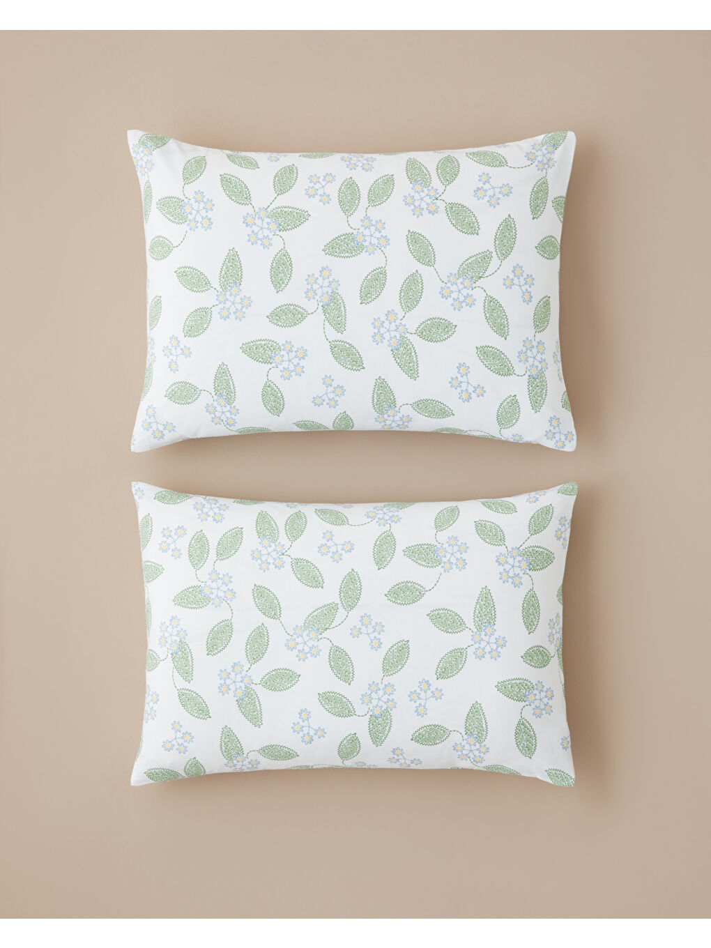 Autumn Whisper Kolay Ütülenir 2'li Yastık Kılıfı 50x70 cm Yeşil