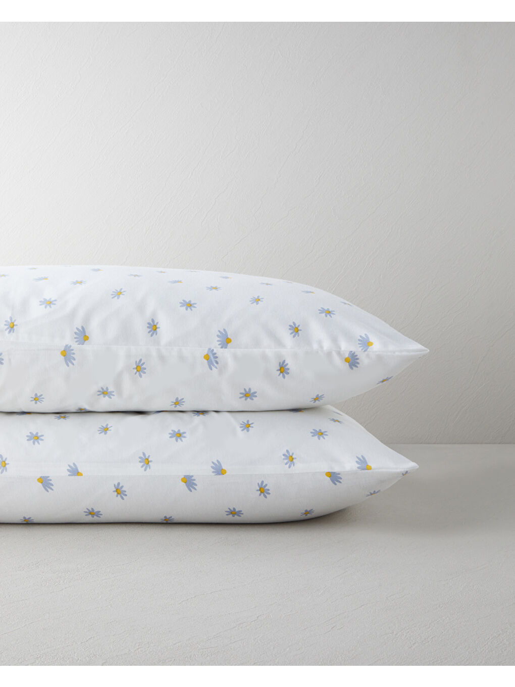 Soft Daisy Kolay Ütülenir 2'li Yastık Kılıfı 50x70 cm Mavi-1