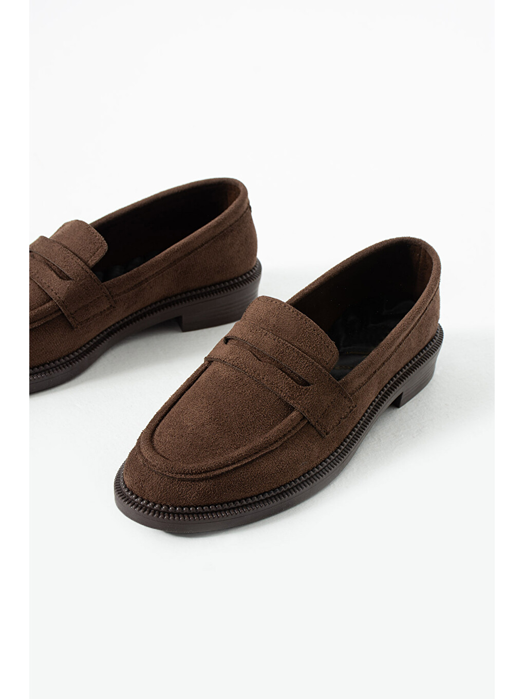 Kahverengi Marlena Kadın Günlük Süet Loafer Ayakkabı-4
