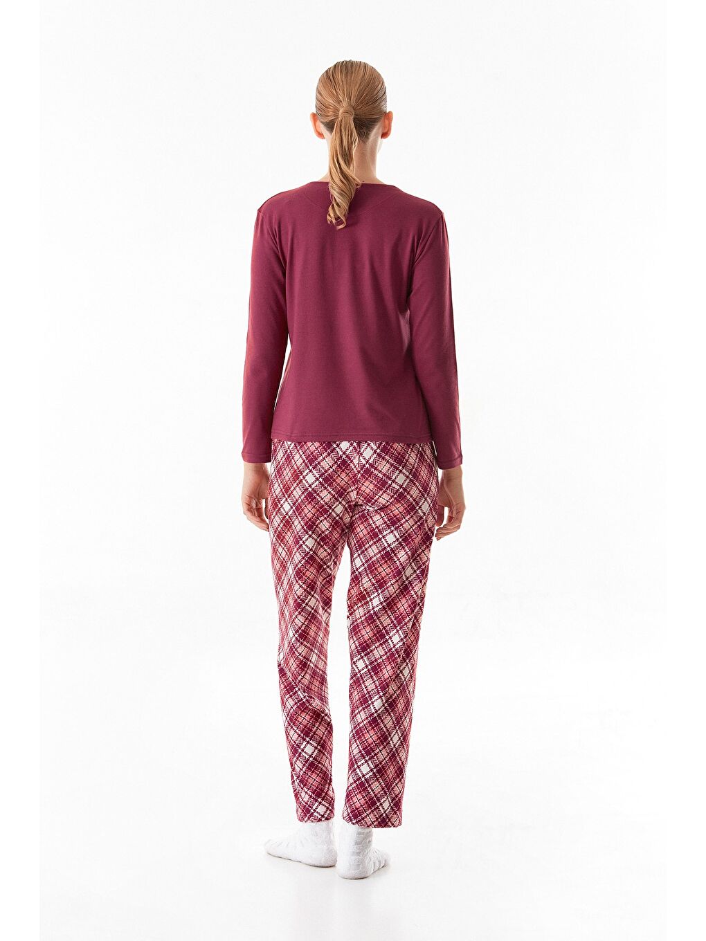 Mürdüm Moonlight Yazı Baskılı Bisiklet Yaka 2'li Pijama Takımı-4