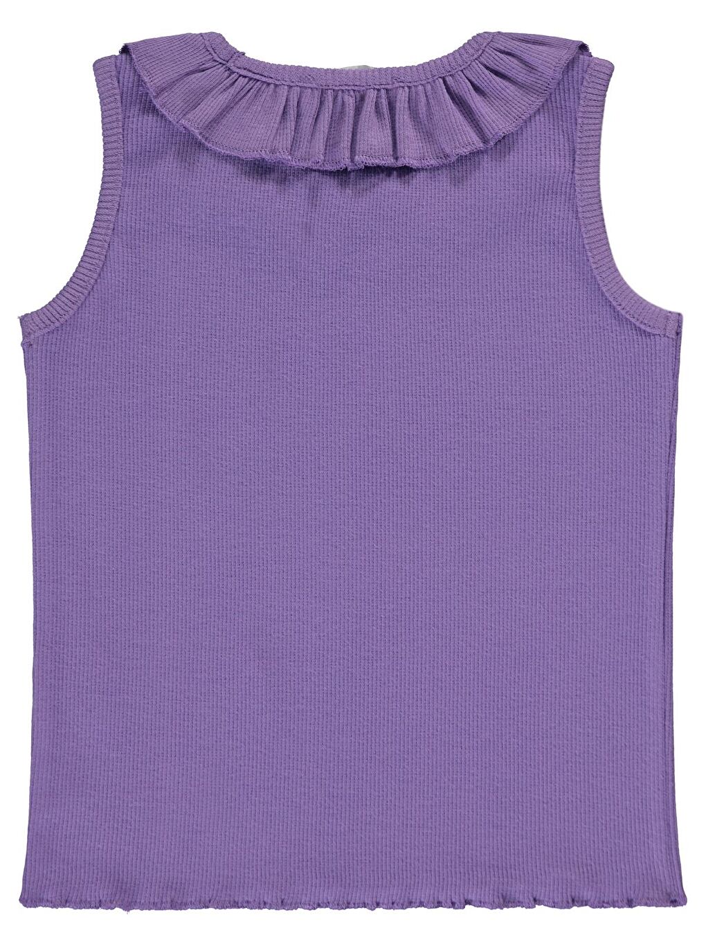 Girls Yakası Fırfırlı 2-5 Yaş Tişört - Lila 2-3 Yaş-1