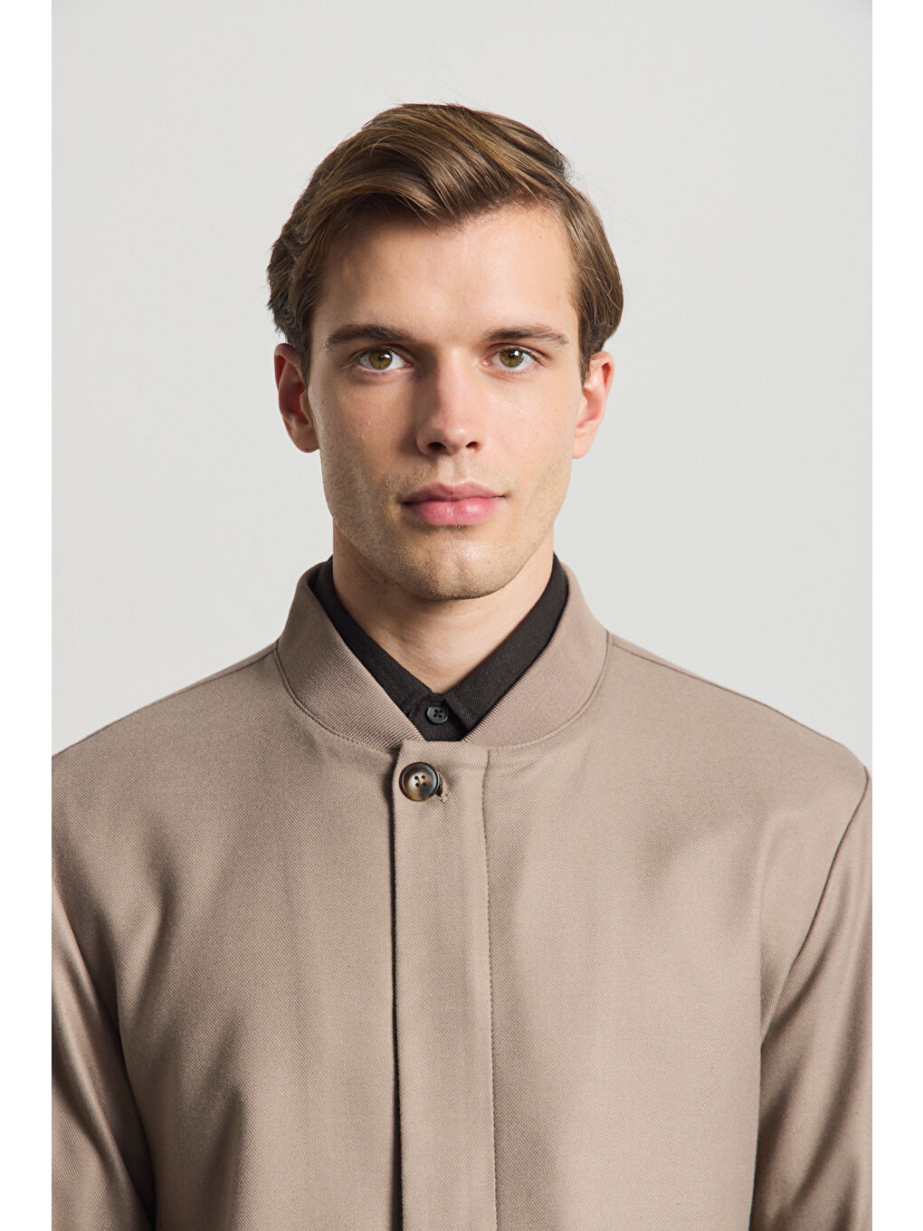 Erkek Poliviskon Özel Kumaş Ceket Bej-4