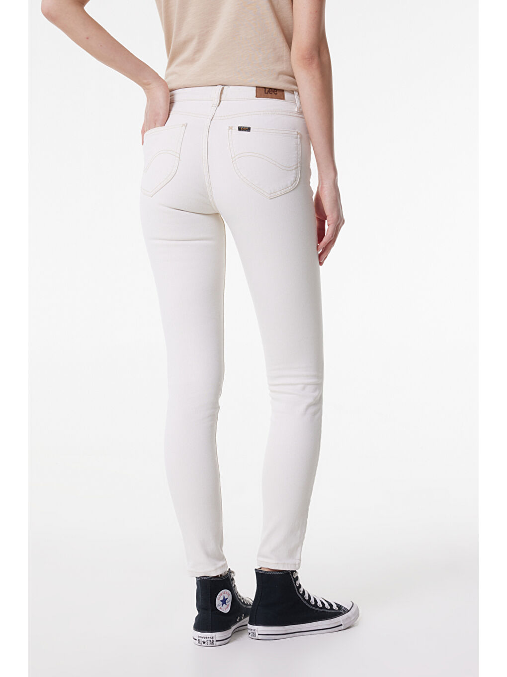 Bej Scarlett High Skinny Fit Yüksek Bel Jean Pantolon-4