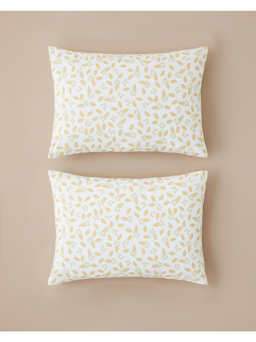 Golden Petals Kolay Ütülenir 2'li Yastık Kılıfı 50x70 cm Sarı