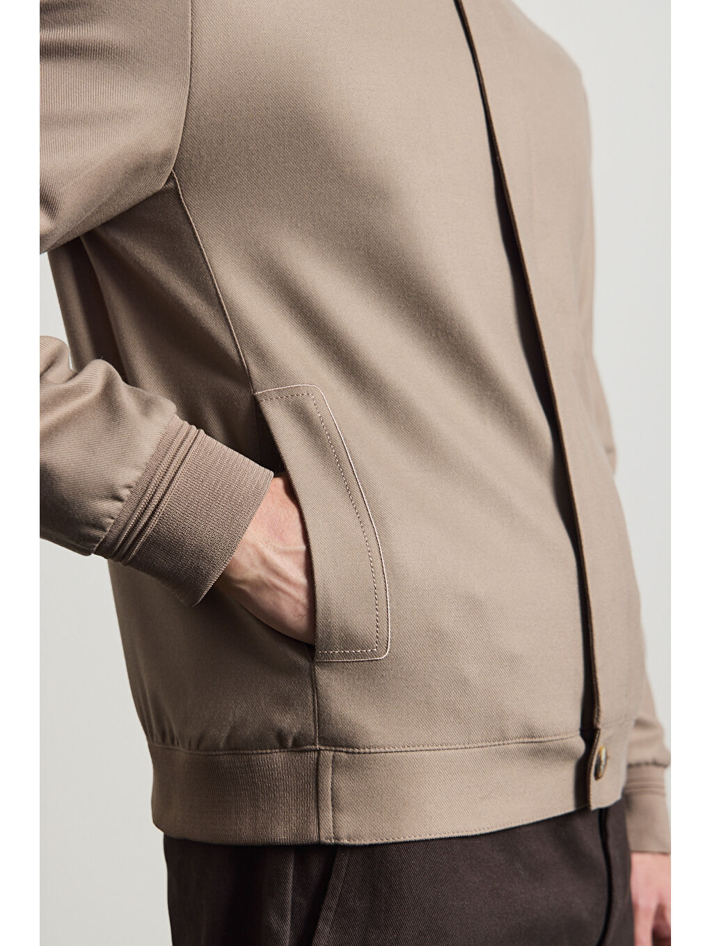 Erkek Poliviskon Özel Kumaş Ceket Bej-5