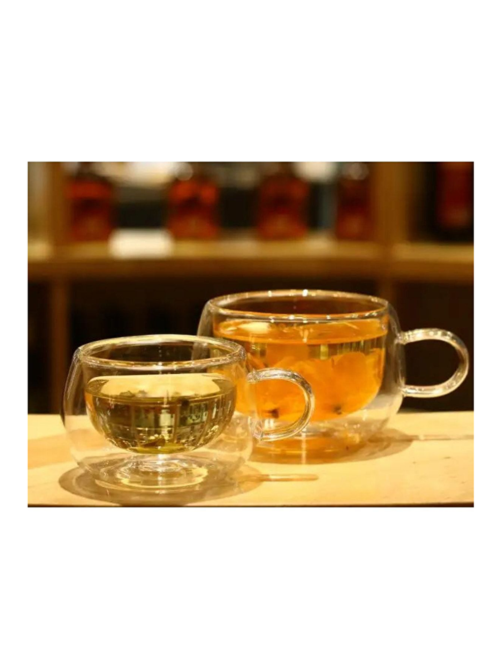 Renksiz Çift Cidarlı 200 ml Kulplu Cam Bardak  4 Adet 2673-7