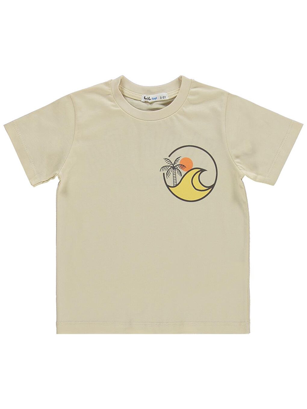 Boys Kum Dalgası Baskılı 2-5 Yaş Takım - Kahverengi-1