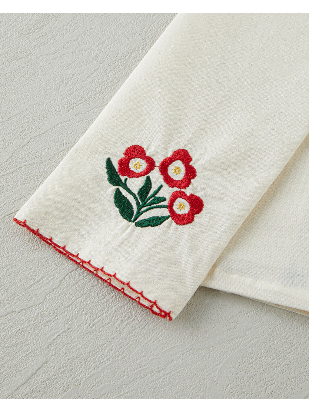 Bright Parade Pamuk Polyester Nakışlı Kurulama Bezi 30x50 cm Kırmızı-2