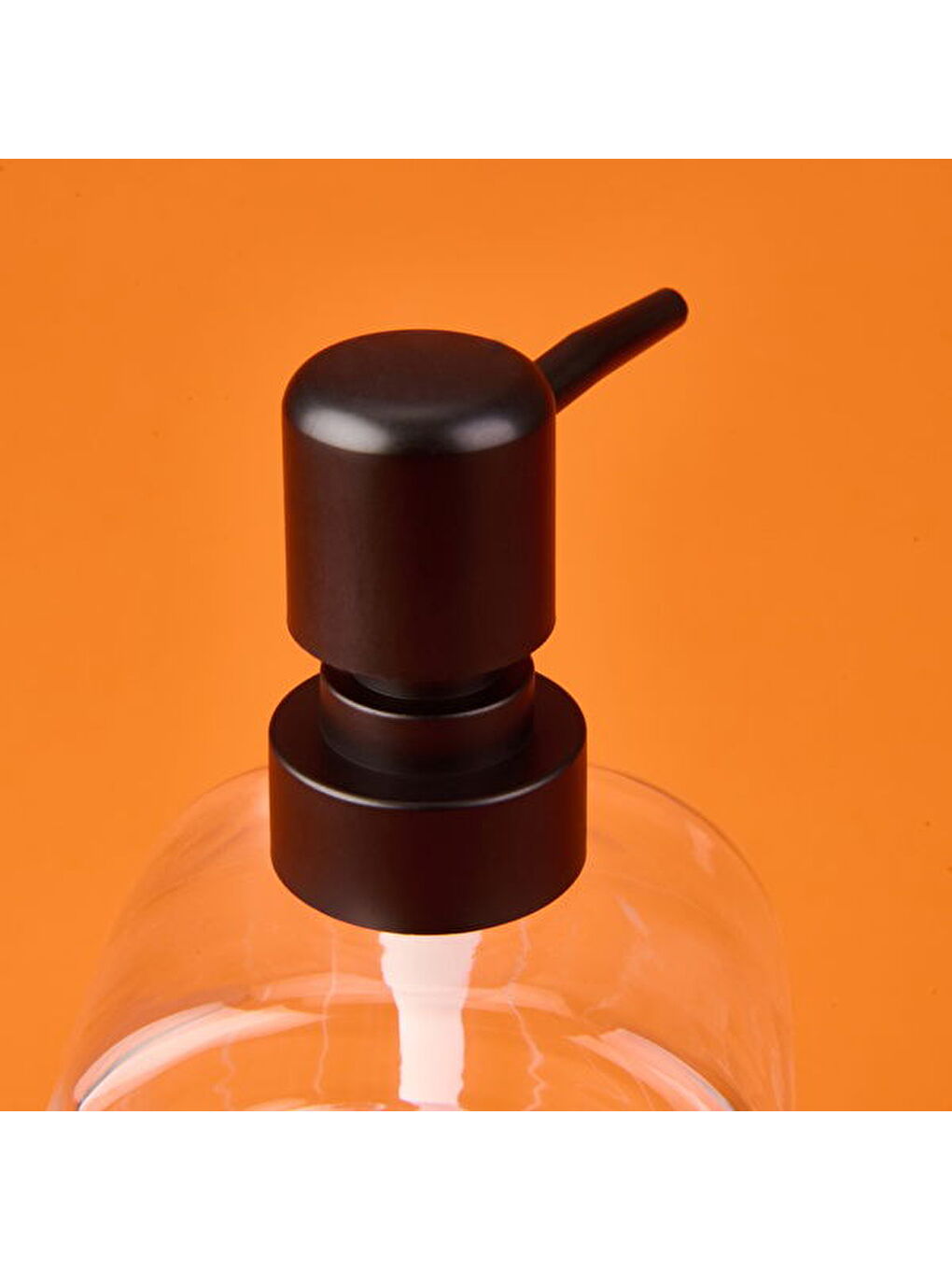 Renksiz Cam Sıvı Sabunluk - Şeffaf / Siyah - 20x8 cm-3