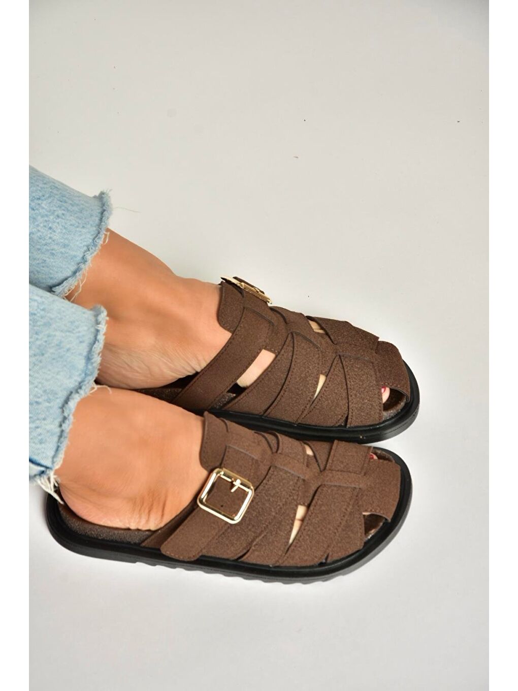 Kahverengi Kadın Terlik Y250506002-2