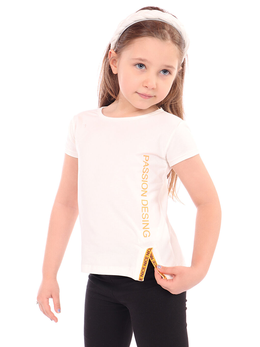 Ekru Kız Bebek Passion Desing Baskılı Tişört