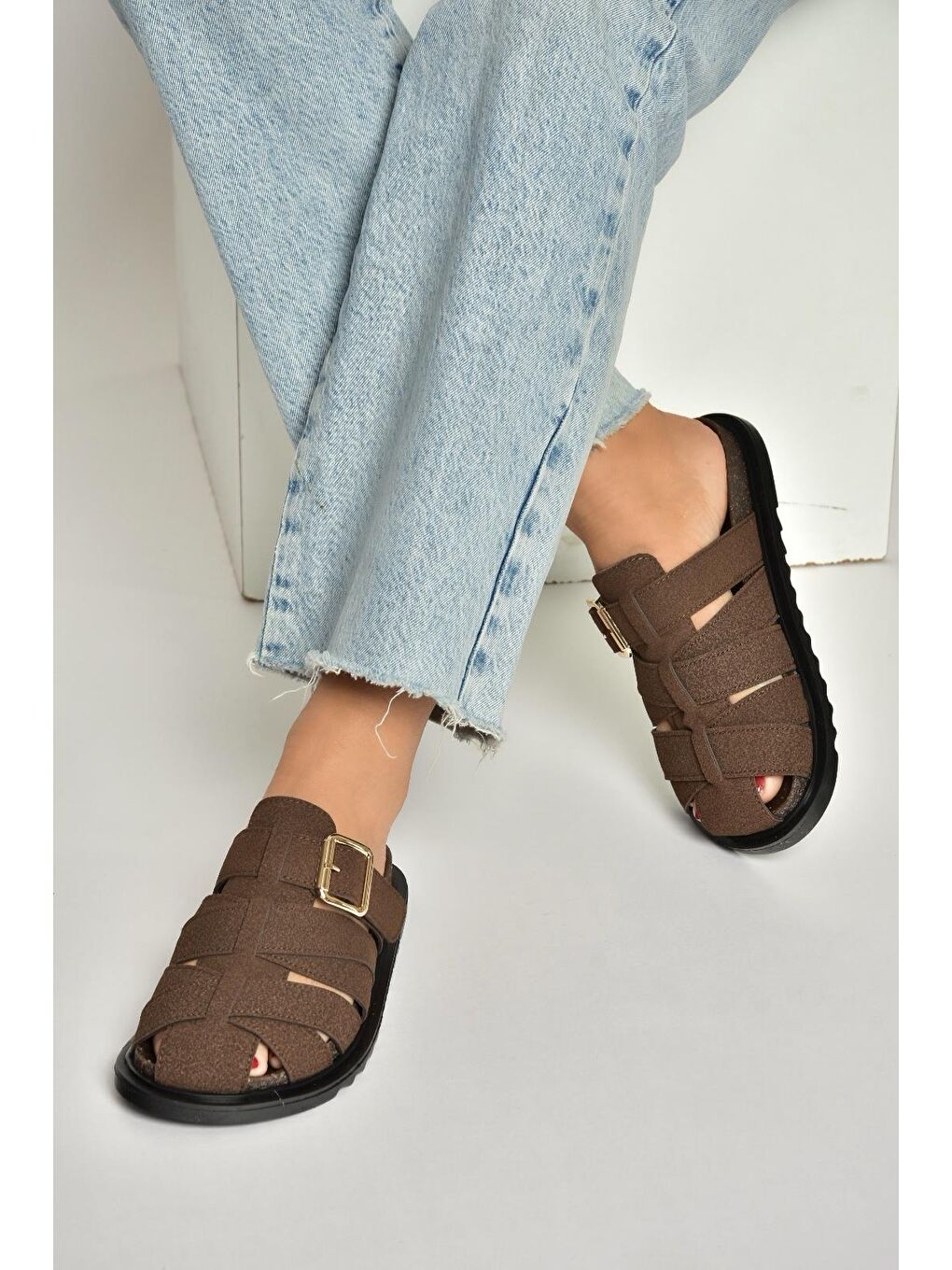 Kahverengi Kadın Terlik Y250506002-3