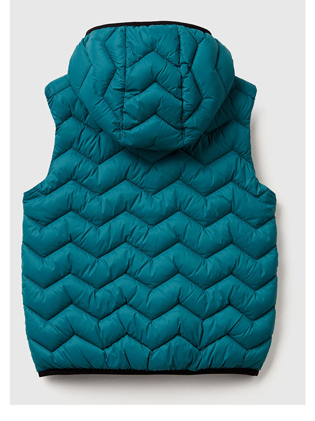 Erkek Çocuk Petrol Mavisi Logo Detaylı Kapüşonlu Yelek-1