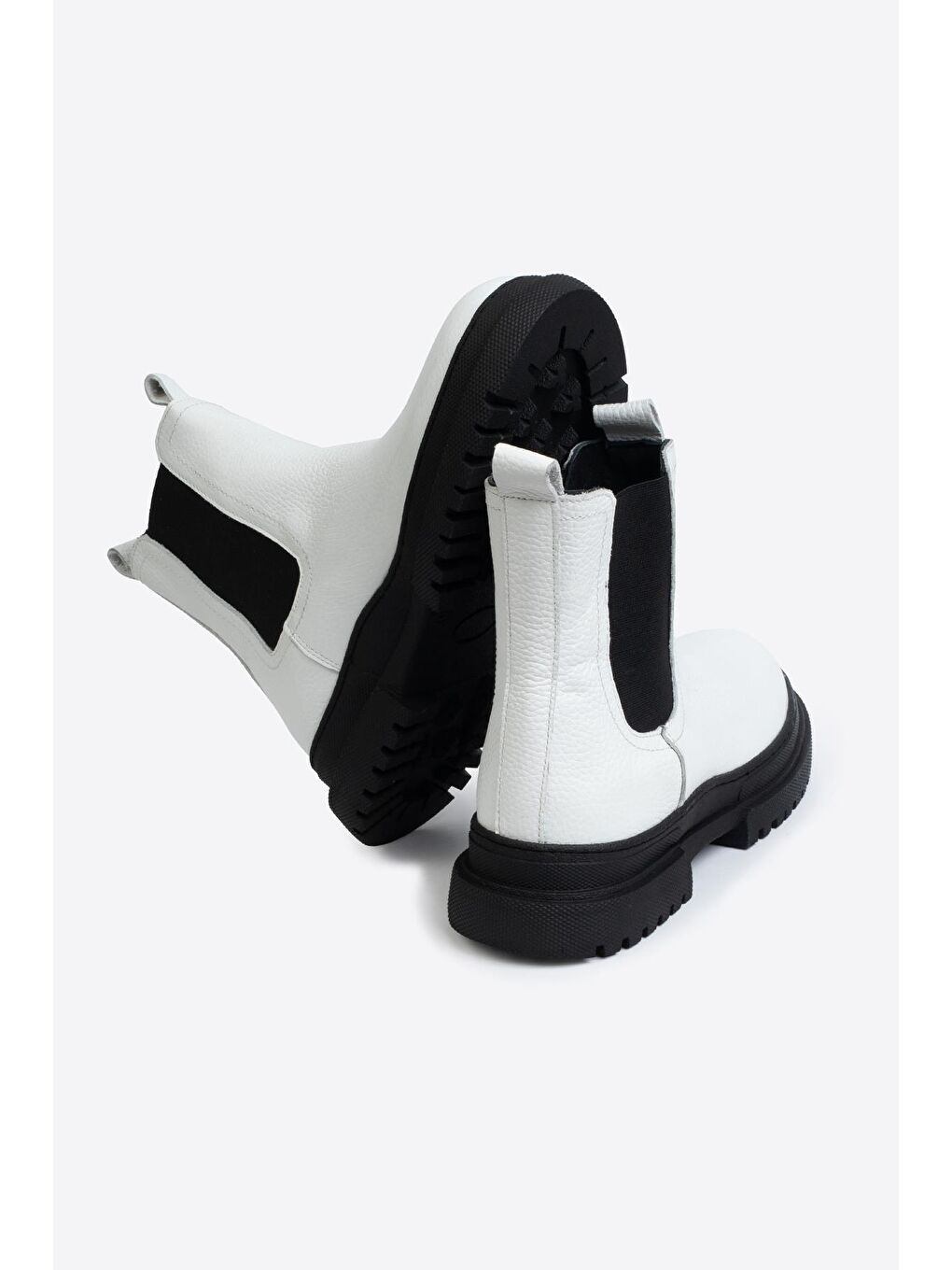 Beyaz Kadın Hakiki Deri Bot-2