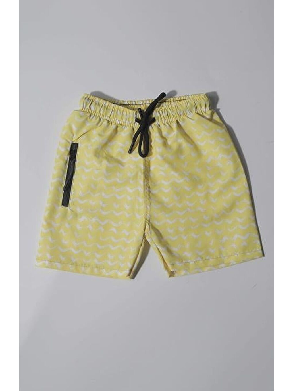 Sarı Erkek Çocuk Dalga Desenli Mayo Şort (4-5 Yaş 8-9 Yaş)