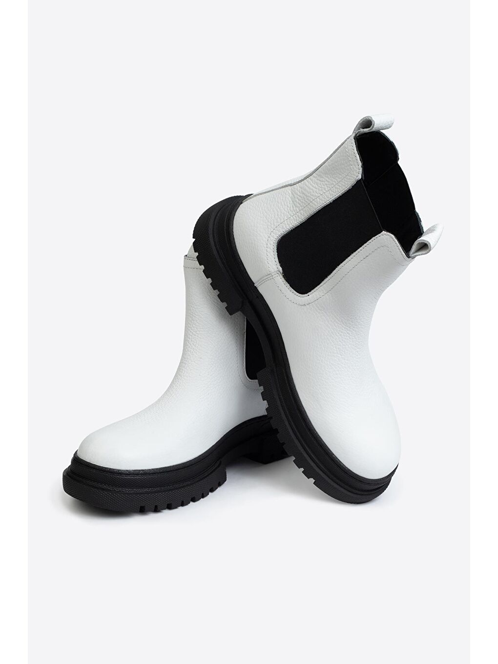 Beyaz Kadın Hakiki Deri Bot-3