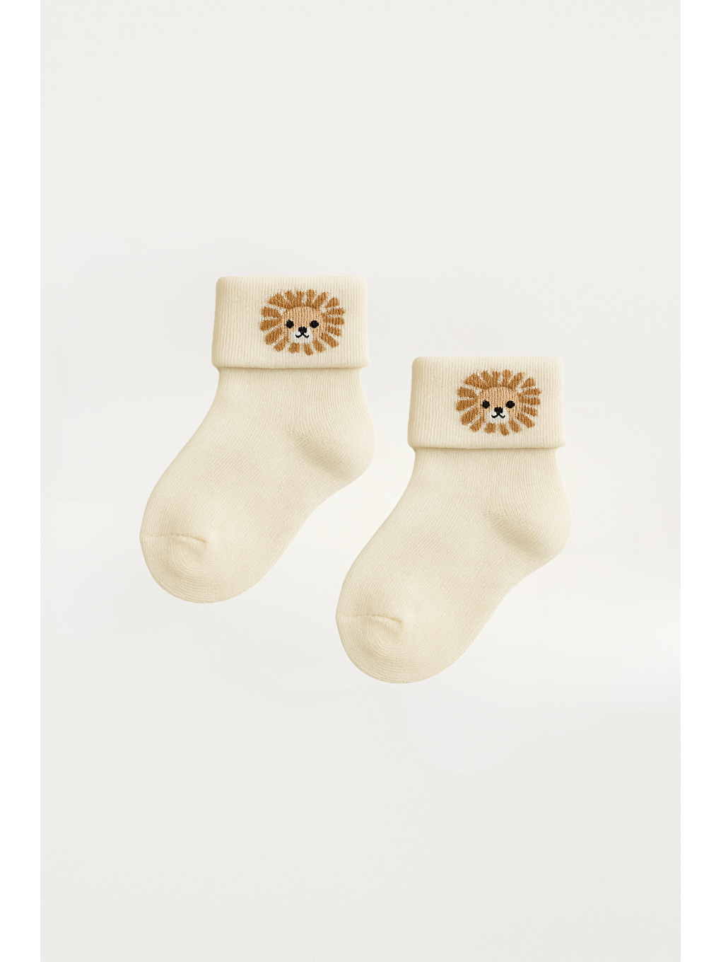 Lacivert Bebek Sevimli Hayvan Desenli 3'Lü Havlu Soket Çorap-3