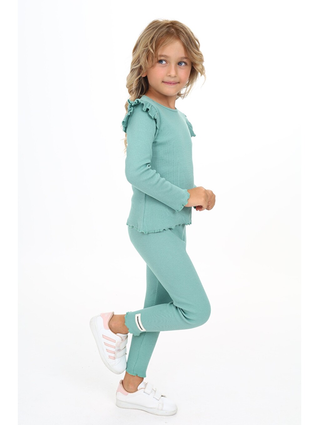 Yeşil Kız Çocuk Taytlı Takım-3