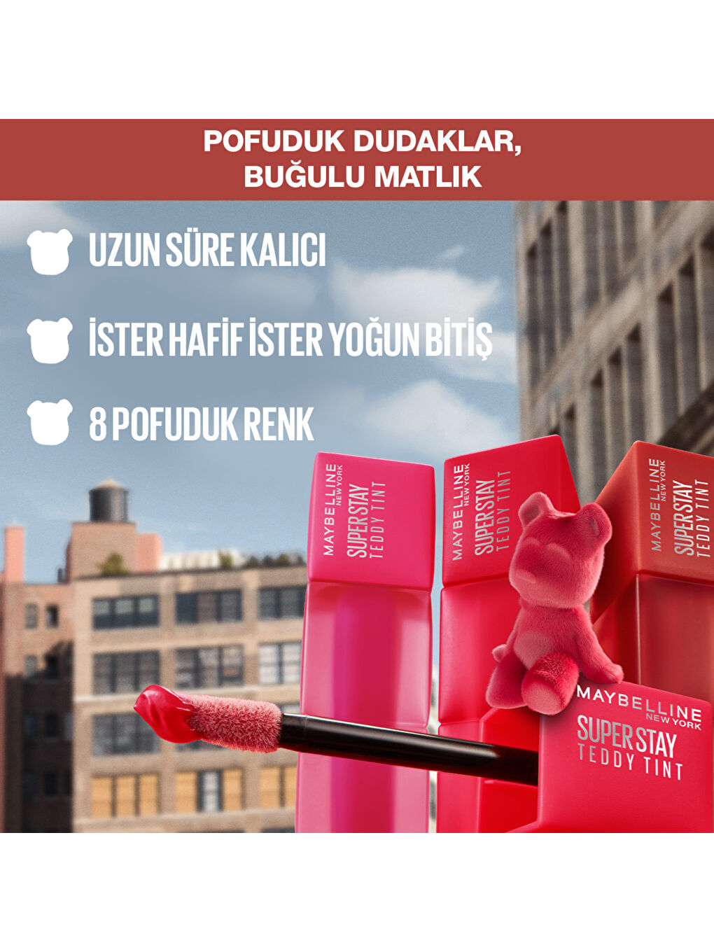 Maybelline New York Super Stay Teddy Tint Uzun Süre Kalkıcı Likit Mat Tint 40 Petalcore - 3