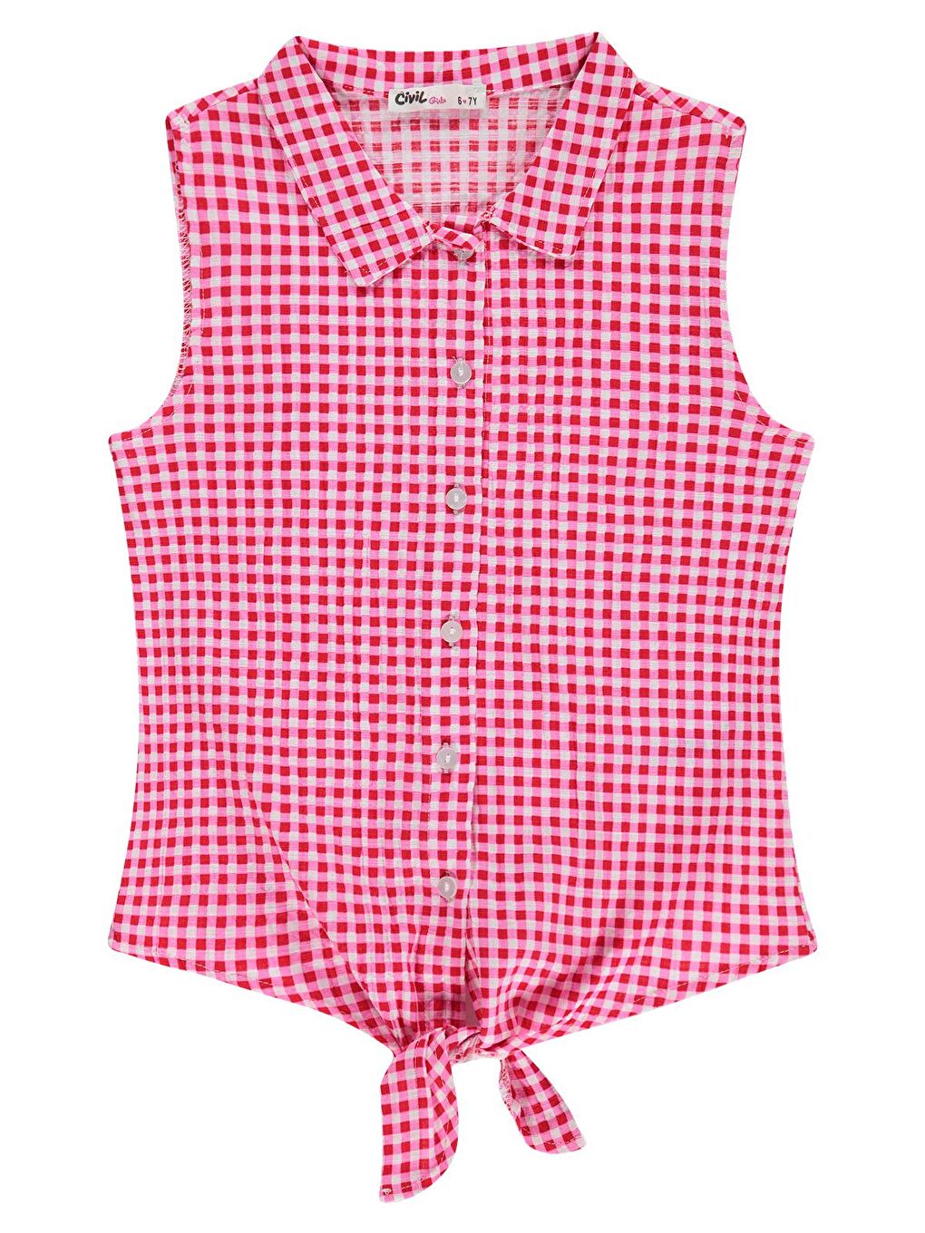 Girls Pötikare 6-9 Yaş Gömlek - Kırmızı 9-10 Yaş