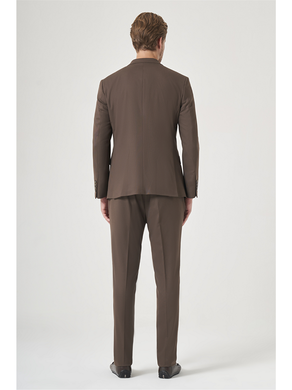 Kahverengi Kırlangıç Yaka 6 Drop Slim Fit Tam Astar Esnek Takım Elbise 1001260148-4