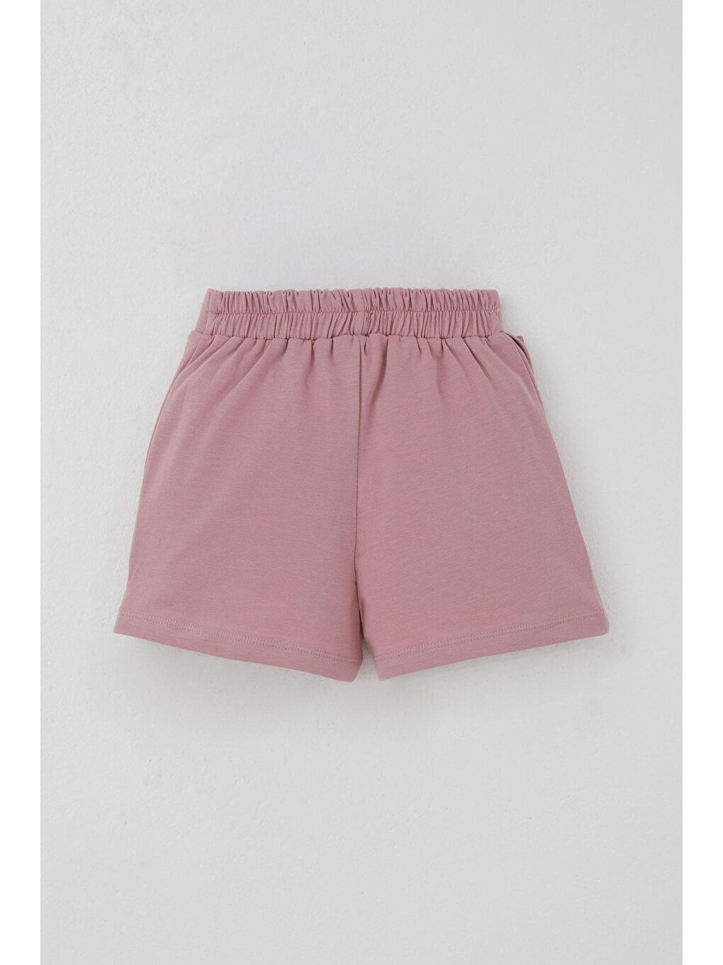 Pembe Kız Çocuk Şort Etek Fiyonk Aksesuarlı Fırfırlı Gülkurusu (3-8 Yaş)-1