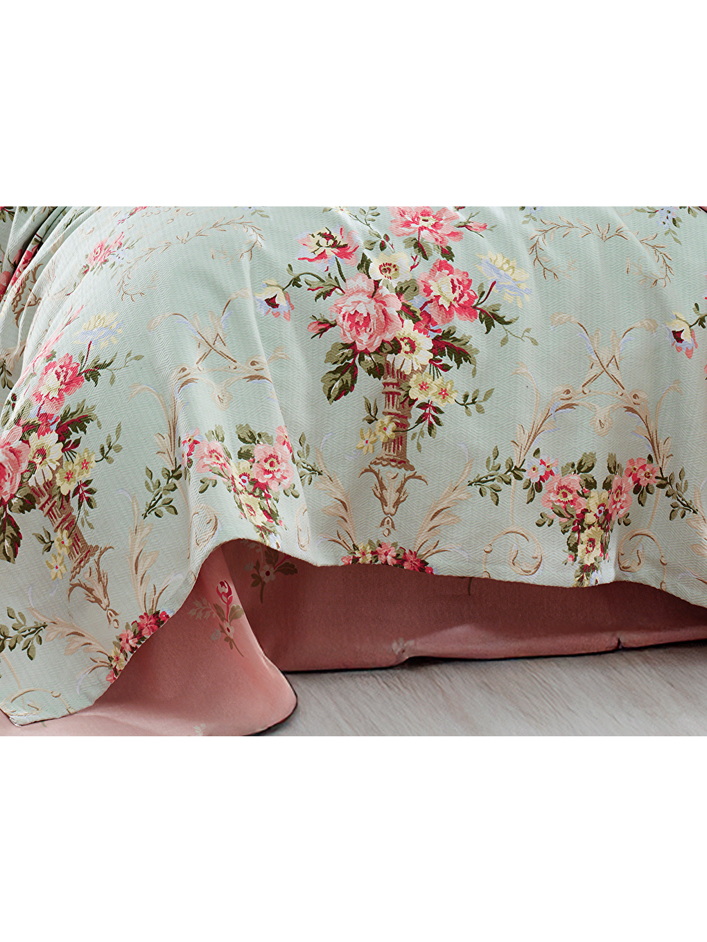 Yeşil Doğal Pike Baskılı Çift Kişilik Alanur Mint-1