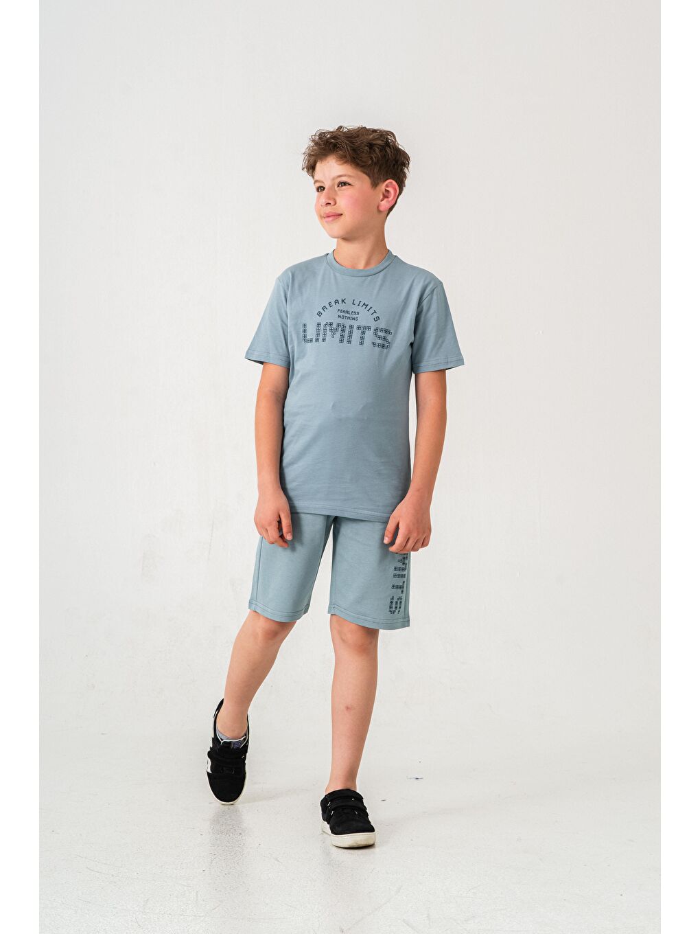 Petrol Break Limits Fearless Nothing  Limits Baskılı Erkek Çocuk Şort - Tişört Takımı-2