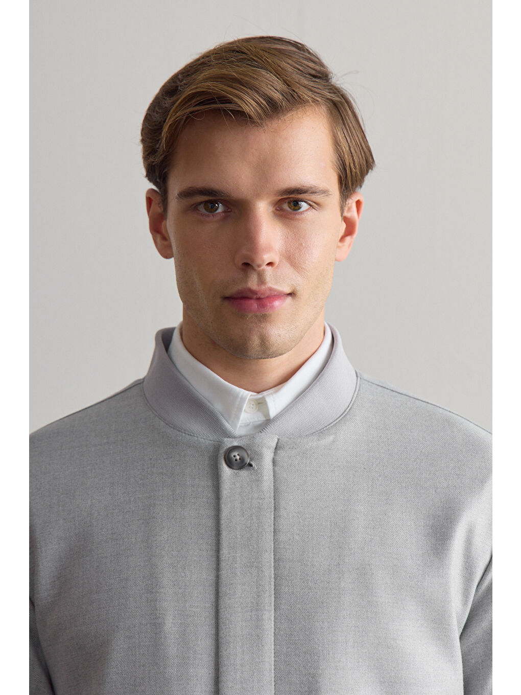 Erkek Poliviskon Özel Kumaş Ceket Gri-6