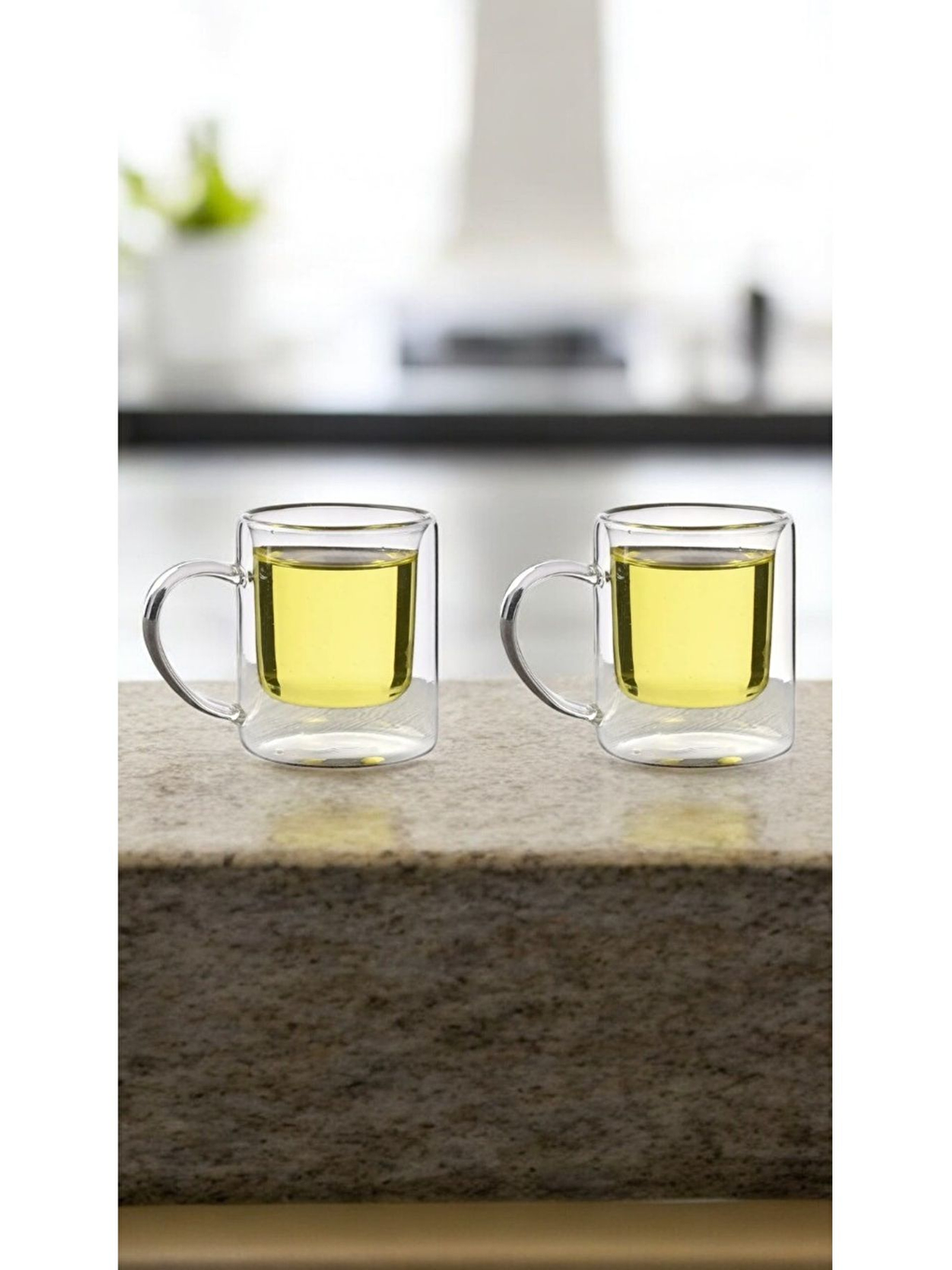 Renksiz Çift Cidarlı Borosilikat Cam Kupa 200 ml 3 Adet-1837-1