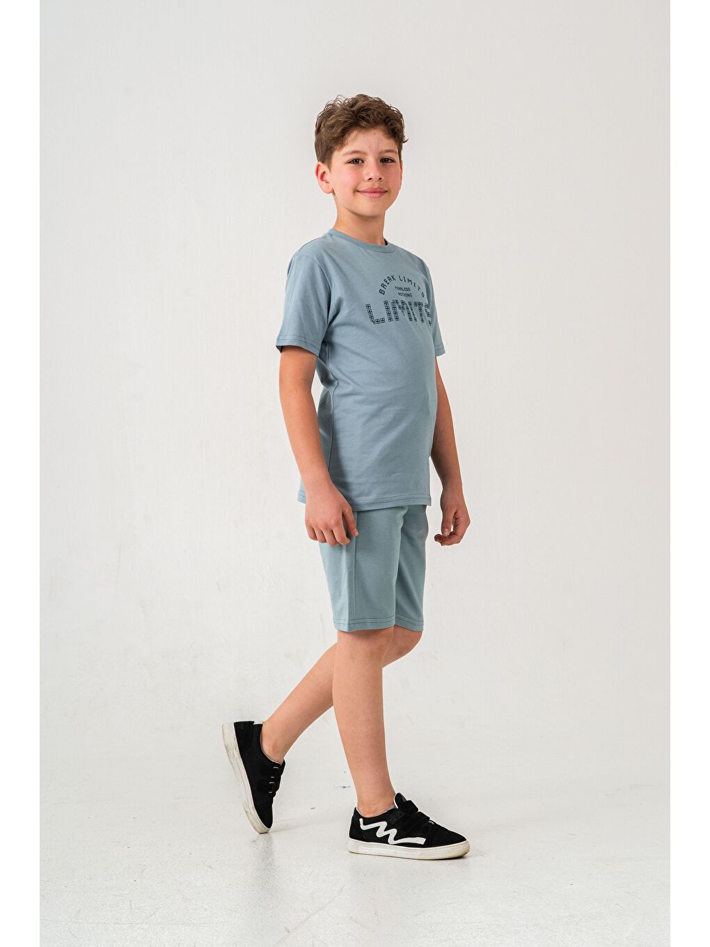 Petrol Break Limits Fearless Nothing  Limits Baskılı Erkek Çocuk Şort - Tişört Takımı-4