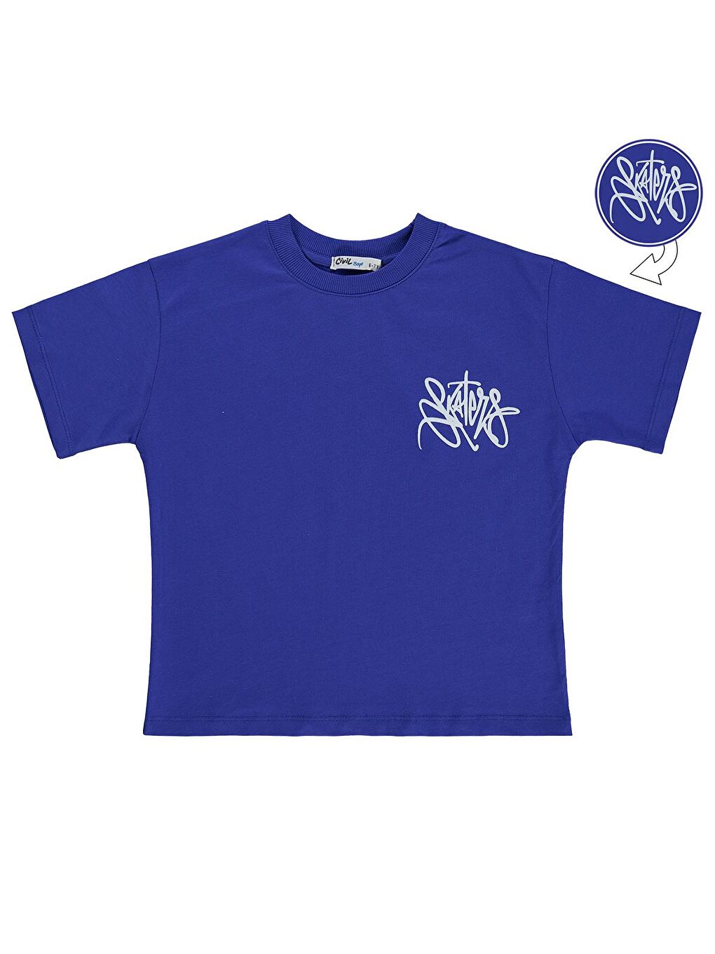 Boys Skaters Baskılı 6-9 Yaş Tişört - Mavi
