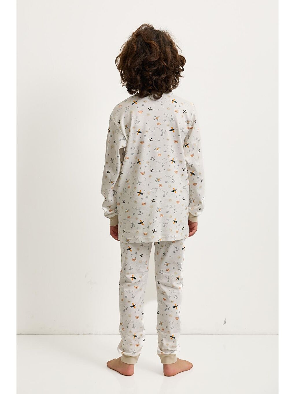 Karışık Erkek Çocuk Uçak Baskılı Pijama Takımı-2
