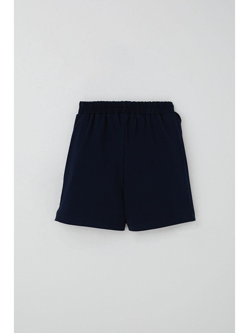 Kız Çocuk Şort Etek Fiyonk Aksesuarlı Fırfırlı Lacivert (6-10 Yaş)-1