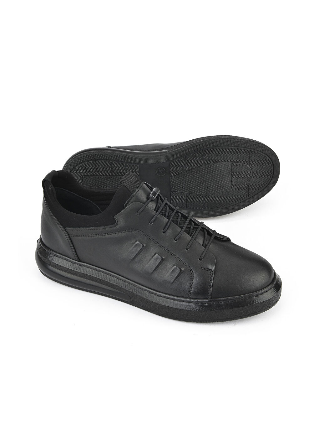 Erkek Hakiki Deri Sneaker 143423Z72 Siyah-3