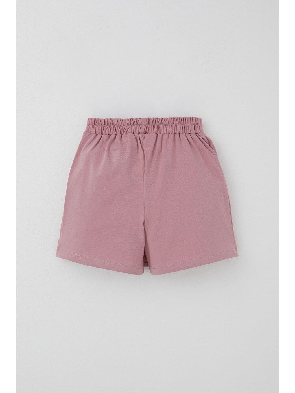 Pembe Kız Çocuk Şort Etek Fiyonk Aksesuarlı Fırfırlı Gülkurusu (6-10 Yaş)-1