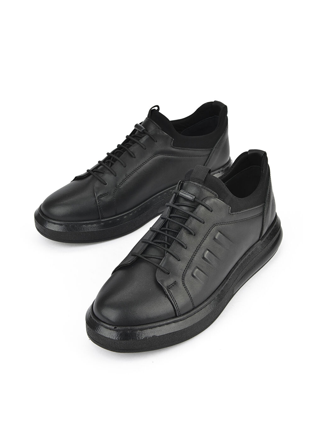 Erkek Hakiki Deri Sneaker 143423Z72 Siyah-4