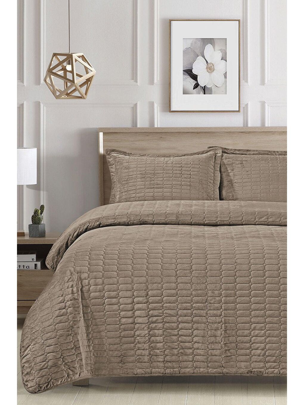 Kahverengi Yatak Örtüsü Tek Kişilik 2 Parça Rush Kahve (190x240cm)