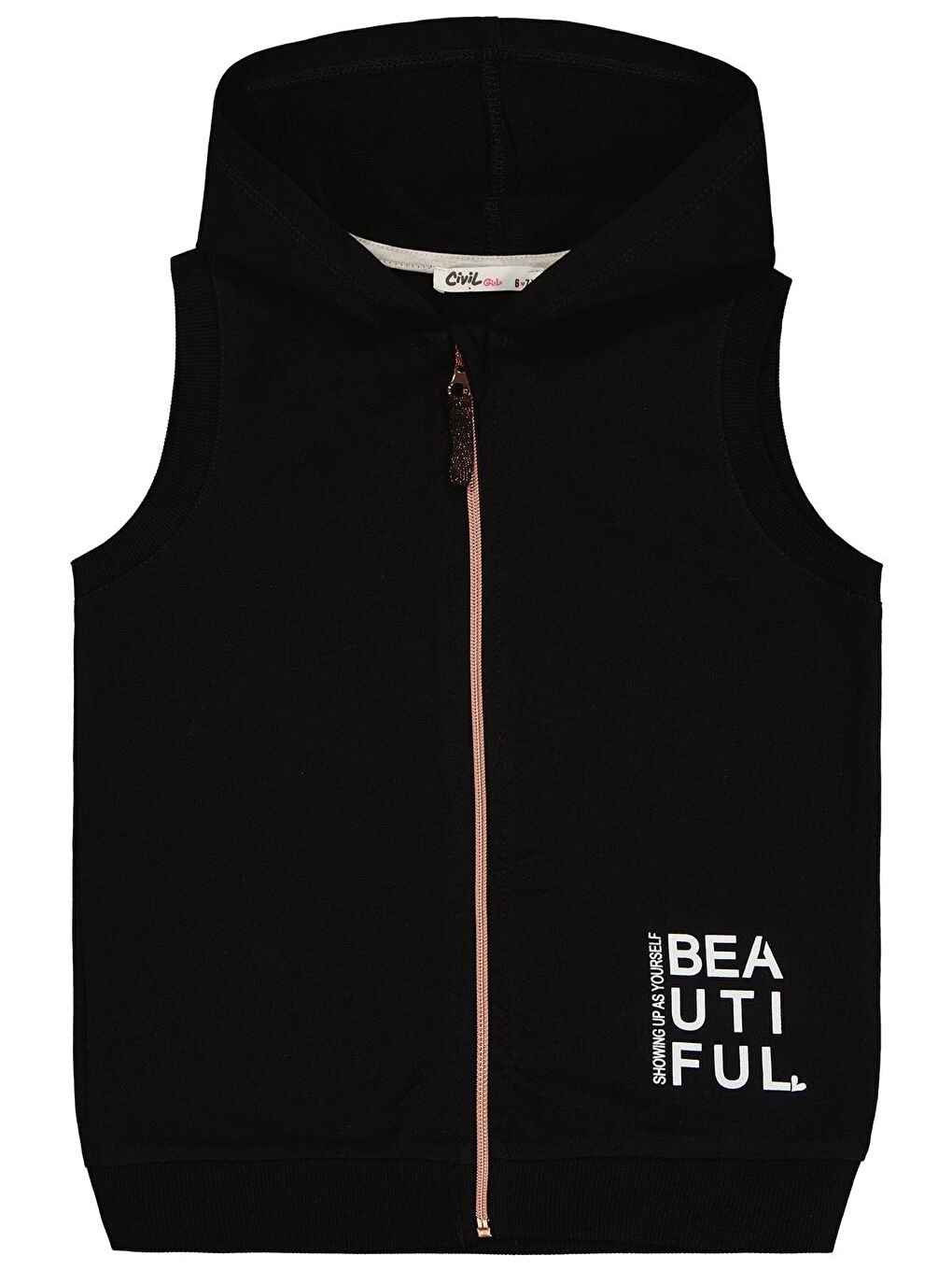 Girls Basic 6-9 Yaş Yelek - Siyah 7-8 Yaş