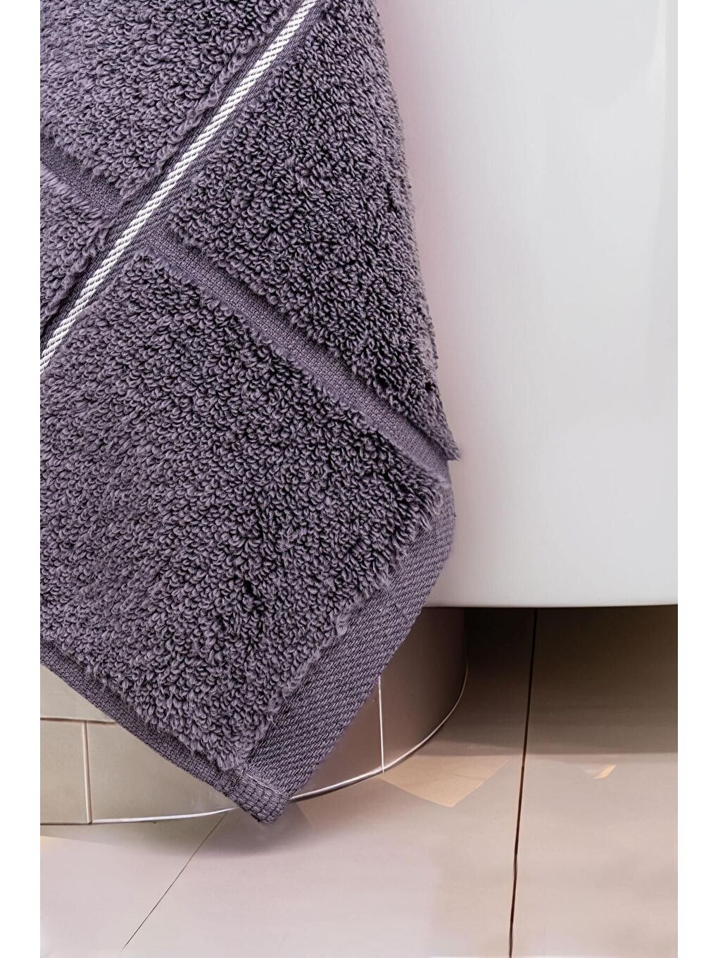 Kare Micro Pamuk Banyo Havlusu 90x150 cm Antrasit-1