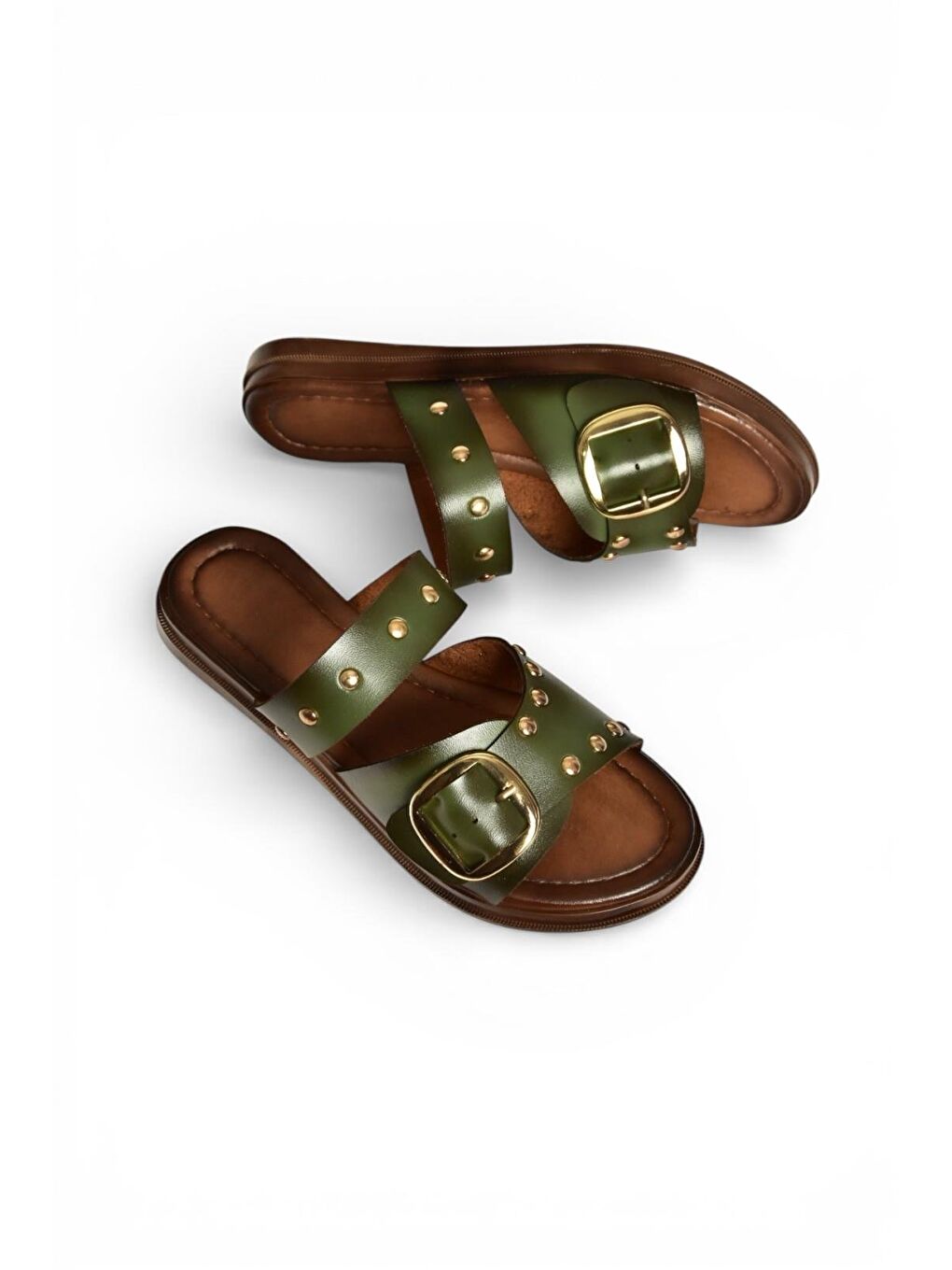 Yeşil Kadın Terlik Y390450703-4