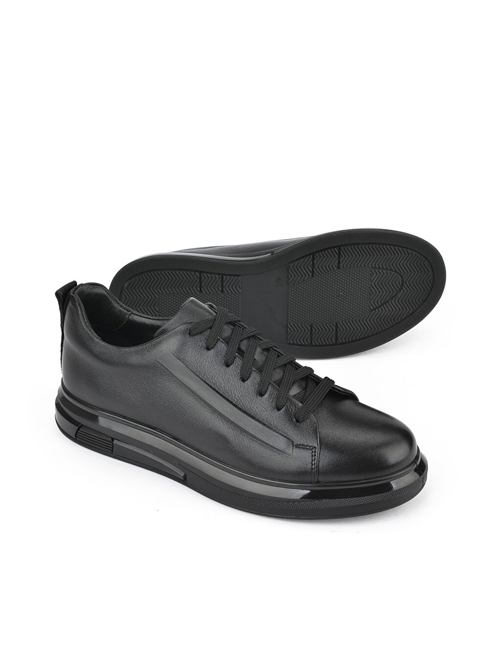 Erkek Hakiki Deri Sneaker 151983Z875 Siyah-3