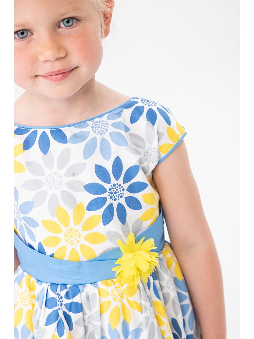 Karışık Kız Çocuk Çiçekli Elbise-2