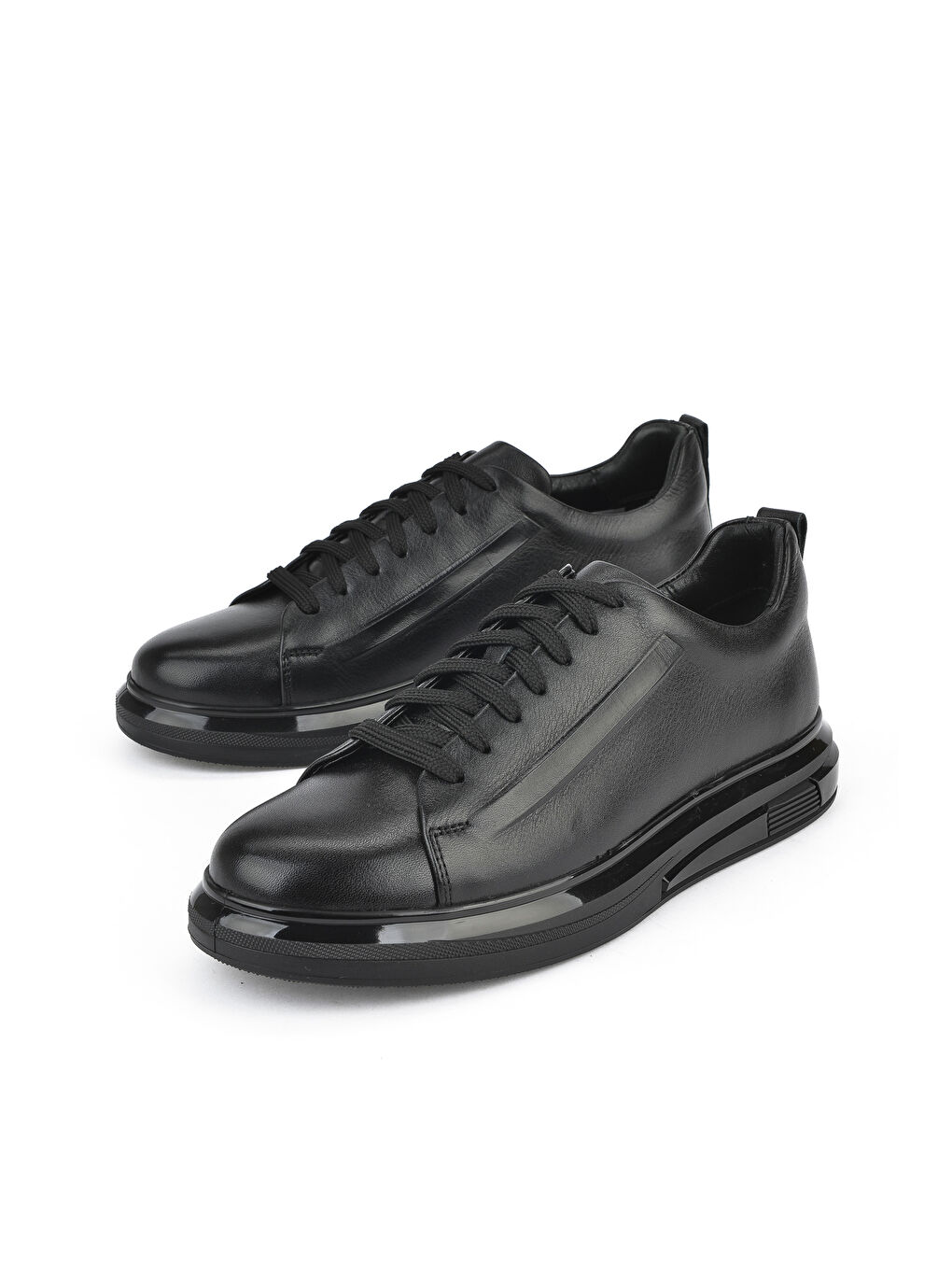 Erkek Hakiki Deri Sneaker 151983Z875 Siyah-4