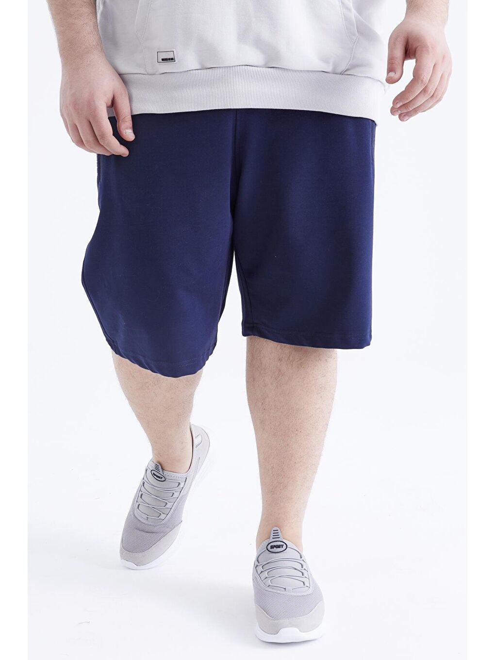 İndigo Fermuar Cepli Büyük Beden Erkek Şort  - 81150-3
