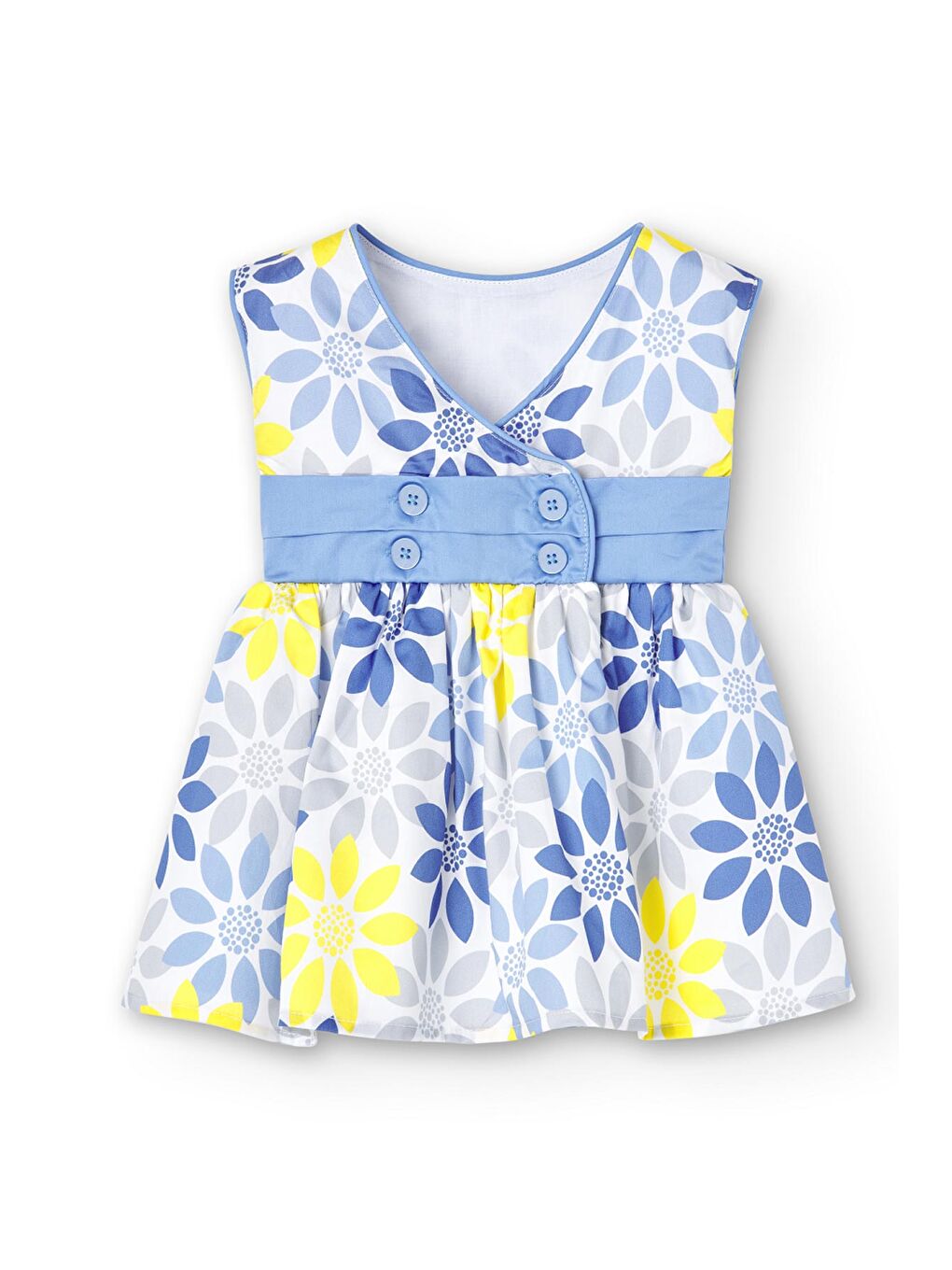 Karışık Kız Çocuk Çiçekli Elbise-4