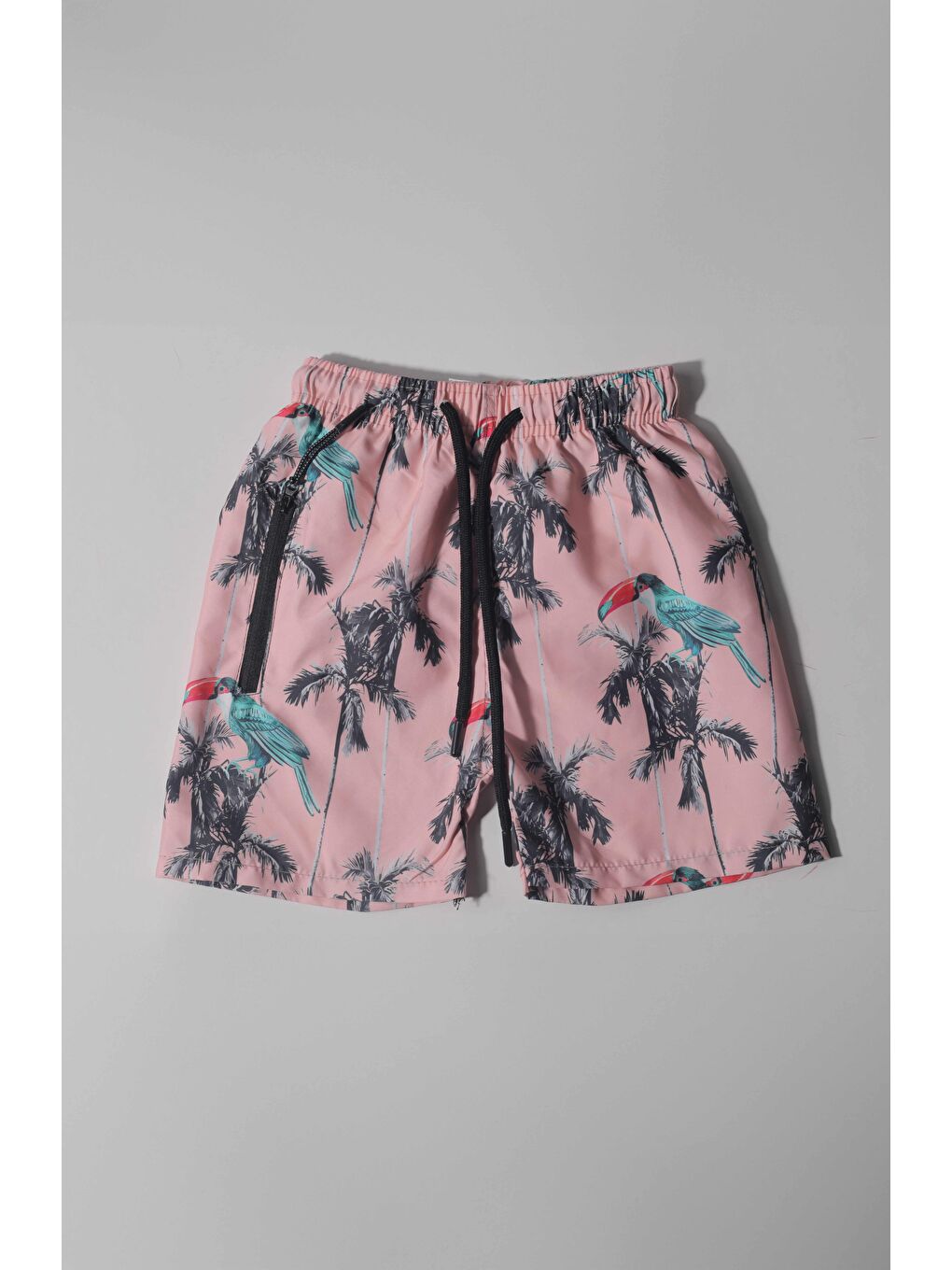 Pembe Erkek Çocuk Flamingo Desenli Mayo Şort (4-5 Yaş 8-9 Yaş)