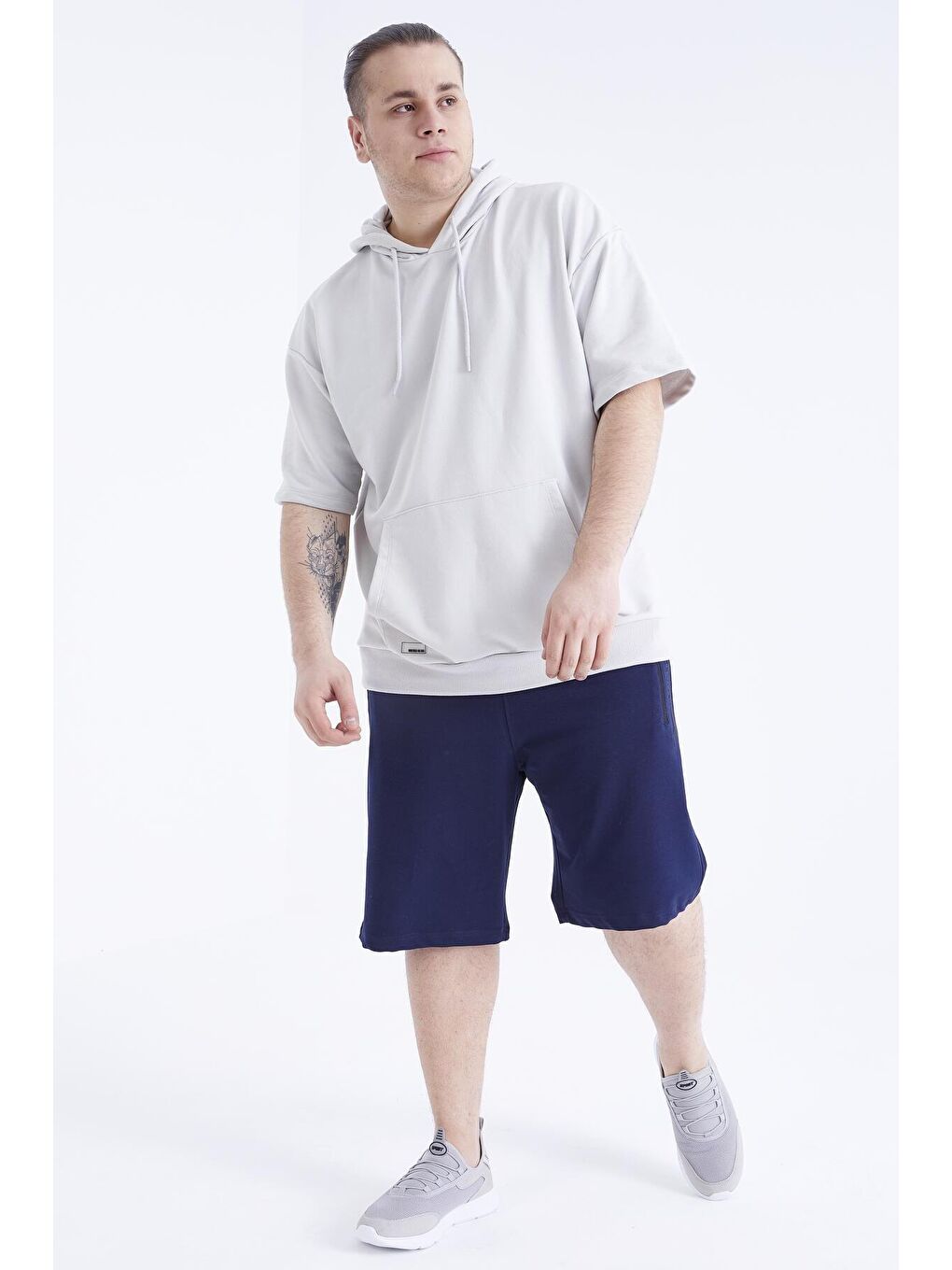 İndigo Fermuar Cepli Büyük Beden Erkek Şort  - 81150-4