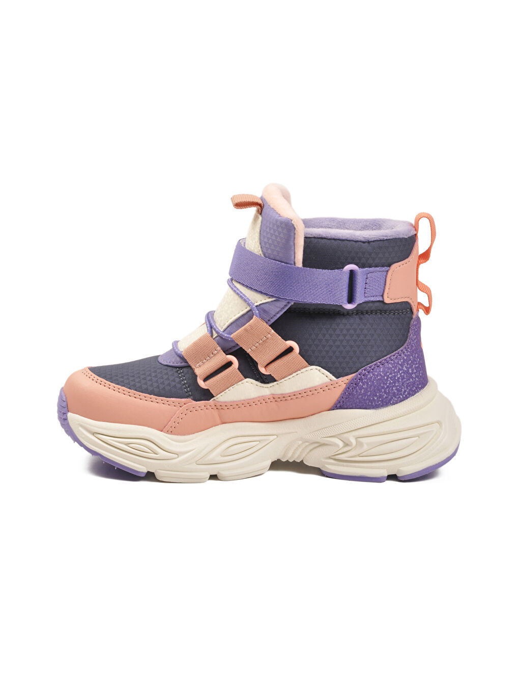 Pembe Pudra Cırtlı İçi Polarlı Soğuğa Dirençli Kaymaz Kız Çocuk Bot 2087 F-1